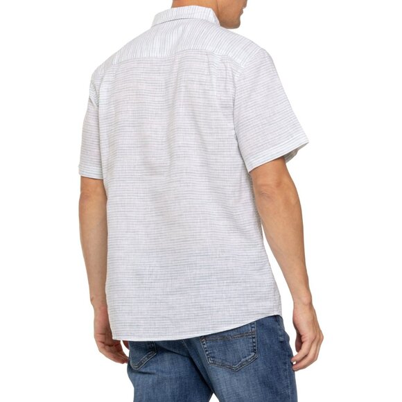 NEW Weatherproof Vintage Space Dye Shirt - Linen, Short Sleeve  Feldspar 6251s4 - Picture 2 of 4